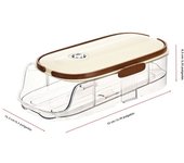 Egg Holder for Refrigerator Automatic Rolling, Storage Box Transparent Stackable Fridge Organizer with Lid For Kitchen