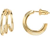 Pendientes Huggie Post Split en Plata de Legislación Chapada en Gold 14K | Pendientes Rose/White/Yellow Gold para Mujer