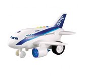 Avión de Juguete con Luces y Sonidos Escala 1:16 - Emite Sonidos y Luces - Azul y Blanco