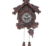 Reloj de cuco Reloj de pared vintage de madera con cabeza de ciervo, reloj de pared retro tallado a mano con movimiento de cuarzo y péndulo, reloj de pared antiguo grande para el hogar, sala de estar, oficina (marrón)