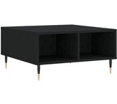 vidaXL Mesa de centro madera de ingeniería 60x60x30 cm Blanco, Negro, Blanco brillante Mesita de Salón o Comedor o Auxiliar Mesa de Café Meuble Salón