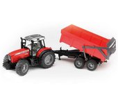 Bruder Tractor Massey 7480 con Remolque - Juguete para Niños