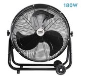 FABRILAMP Ventilador Industrial Poniente 180W Negro 3 Velocidades - Ideal para Espacios de Trabajo y Almacenes