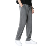Summer White Casual Pants Men's Ice Silk Pants Men's Drape Floor Mop Pants  Korean Straight Loose Wide Leg Long Pants