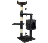 Rascador árbol para Gatos Mobiclinic Modelo Silvestre Mediano para Escalar 3 Alturas Soporta hasta 10 kg Torre para gatos con Plataformas y refugios Juguete Desestresante Cuerda de sisal Gris