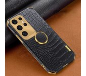Luxury Crocodile Pattern Leather Phone Case For Samsung Galaxy S24 FE S23 S22 S21 Ultra Plus FE Note 20 9 8 Back Cover With Ring