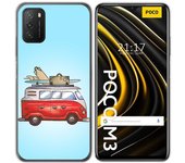 Tumundosmartphone Funda Gel Tpu para Xiaomi POCO M3 / Redmi 9T diseño Furgoneta Dibujos