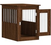 vidaXL Jaula para Perros Caseta Perrera Refugio Madera de Ingeniería Color Negro,  Marrón roble,  Roble Sonoma y mas