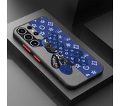 Robot Flowers Bear Case For Samsung Galaxy S23 Ultra S22 Plus S21 S20 FE 5G S10Lite S10 4G Frosted PC Matte Phone Cover