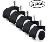 2025 Suitable Office chair castors (5 pieces), Quiet hard floor castors Swivel chair castors 11mm / 50mm castor