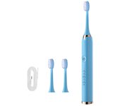 Cepillo de dientes eléctrico para adultos, cepillo de dientes suave, cepillo de dientes recargable, cepillo de dientes sónico (color: azul, tamaño: 23 * 3 cm)