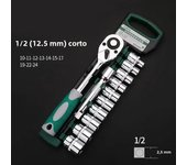 Drive Socket Set 1/4"-3/8"-1/2",CR-V Metric and Imperial Sockets with Quick-Release Ratchet Wrench,pro model 24 teeth,  Sockets