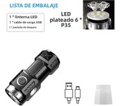 MINI Rechargeable LED Flashlight Camping Light With Side Lights and Lampshade Tail with Magnet Suitable for Exploring, Camping
