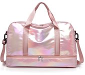 SOMY Bolso de Viaje para Mujer Bolso de Mano de Gran Capacidad Bolso de Hombro Casual Bolso de Deporte de Separación Seco y Húmedo Material de Lining ZMN062 Hecho en Nylon