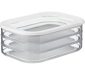 Caja de Almacenamiento Frigorífico con Tapa - Adecuado para Almacenar Cárnicos - 3 Cajas de Almacenamiento - 1650 ml - White