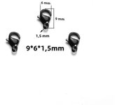 25Pcs Stainless Steel Gold Black Lobster Clasps Jewelry Findings DIY Necklace Bracelet Making Accessories 9/10/11/12/13/15MM