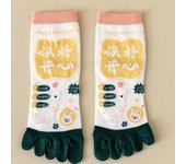5 Pairs Kawaii Cute Women Toe Socks with Separate Fingers High Quality Cotton Five Finger Socks Cartoon Sports Ankle Socks