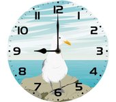 Reloj de pared de gaviota de mar, reloj de pared redondo silencioso, funciona con pilas, reloj decorativo creativo para niños, sala de estar, dormitorio, oficina, cocina, decoración del hogar