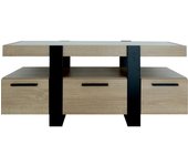 Mueble TV de madera "Phoenix" - 116 x 40 x 50 cm - Marrón -