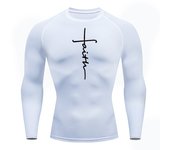 Christian Workout Compression Shirts Graphic Long Sleeve Rash Guard Athletic Quick Dry Tees Tops Mens Gym Undershirts Baselayers