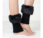 Average Size Short Warm Sockliner Women's Fall Winter Turn Mouth Fur Boot Covers Knitted Wool Leg Warmers Clothing Accessories