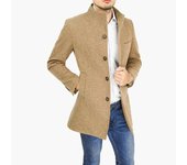 Elegant Jackets Man Single Breasted Man's Janket Solid Wool Blends Mid-length Trench Coat Long Men's Coat