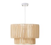 Dcasa Lámpara de techo con tulipa doble de rattan natural de Ø 38x26 cm