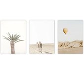 Set de 3 cuadros calidad premium con marco de madera - 30x40 cm o 50x70 cm - POSTER LAB