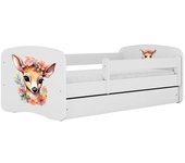 Cama 160 x 80 cm Kocot Kids com gaveta e colchão BabyDreams Bambi White