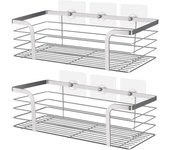 Estante de ducha, cesta de ducha, accesorio de baño, almacenamiento de baño, estante de esquina, acero inoxidable SUS 304, juego de 2