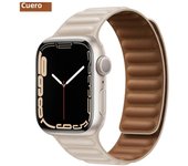 Leather Link for Apple Watch Band 45mm 41mm 40mm 44mm 49mm Original Magnetic Loop Bracelet IWatch Series 8 Ultra 3 SE 6 7 Strap