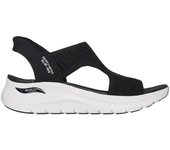 Cómoda  Sandalia de mujer Skechers SLIP-INS ARCH FIT 2.0 negra. Skechers Hands Free Slip-ins® Sistema Heel Pillow para calzar sin manos. Planilla Plush Foam® amortiguadora Altura Tacón bajo (1-3 cm) Referencia 119466-BLK