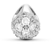 Colgante Inmaculada Romero Oro Blanco 18k Mujer Bola Detalle Circonitas