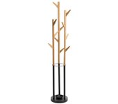 MIRAMAX-Perchero de pie de metal y bambú con 11 colgadores para entrada o pasillo,Perchero de árbol con base redonda para abrigo, sombrero, bolso, ropa, bufandas