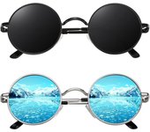 CGID E01 Estilo Vintage Retro Lennon Inspirado Círculo Metálico Redondo Gafas de Sol Polarizadas Hombre Mujer