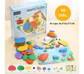 Children 3D Puzzle Montessori Toys Rainbow Pebbles Logical Thinking Game Parish Painting Sensory Learning Toys For 3-6 Years Old