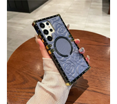 3D Flower Wireless Charge Plating Case For Samsung Galaxy S24Ultra S23 S22 S21 Z Flip 5 4 3 Shockproof PU Leather Cover