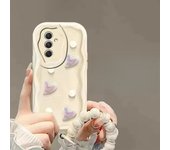 Luxury Pearl Bracelet Phone Case For Samsung Galaxy S25 S24 Ultra S22 Plus S20 S21 S20 FE S24FE Soft Wavy Love Heart Back Cover