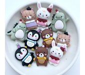 10Pcs New Cute Resin Mini Cartoon Animal Series Flat back  Scrapbooking DIY Jewelry Craft Decoration Accessories