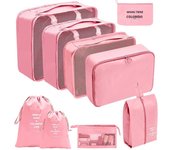 Juego De Bolsas Organizadores De Viaje 7/8/9/10 Pcs Cudos De Empaque Portátiles Para Maleta Ropa Y Zapatos Organizador De Bolsos