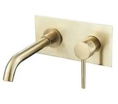 VALAZ Jucar Grifo de lavabo empotrado monomando fabricado en latón de color dorado cepillado