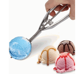 CHEFZOCO Cuchara de helado, Sacabolas Helado, Cuchara bolas helados, Cucharón de helado con gatillo, Accesorios de cocina, Apto para Lavavajillas, 5 cm diámetro de bola, Acero inoxidable