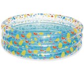 Bestway Piscina Hinchable 3 Aros Transparente Tropical 170x53 cm +6 Años Jardin 51048