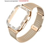 Silm Strap+Case For Apple Watch Band 40mm 41mm 44mm 45mm 38mm 42mm Correa Meatl Milanese Bracelet IWatch Series 3 4 5 6 SE 7 8