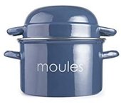 IBILI - Olla para mejillones petrol, 18 cm, Acero esmaltado, Apta para induccion