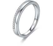 MODIAN 925 Sterling Silver Classic Simple Stackable Simple Finger Ring Pave Setting CZ For Women Party Fine Jewelry Gifts