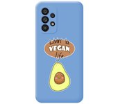 Funda Silicona Líquida Azul para Samsung Galaxy A53 5G diseño Vegan Life Dibujos