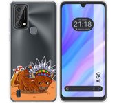 Funda Silicona Transparente para Blackview A50 diseño Bufalo Dibujos