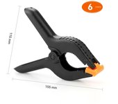 3.5/6inch Professional Plastic Spring Clamps Heavy Duty Plastic Clamps for Crafts and Photography Woodworking Backdrop Stand