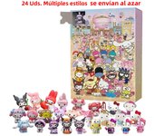 24PCS Sanrio Christmas Advent Calendar Hello Kitty Kuromi Lovely Small PVC Action Figure Countdown Toy Box Girls Birthday Gift